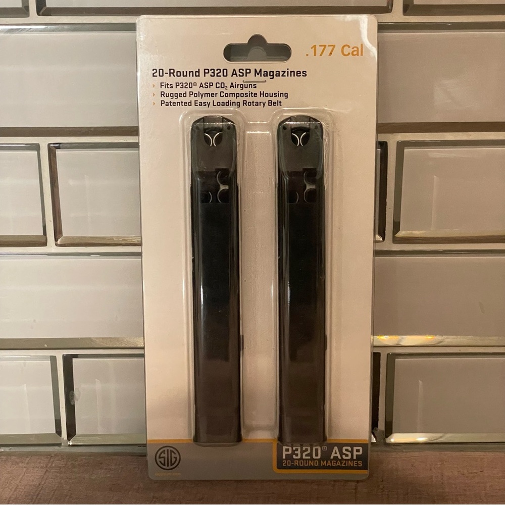Sig Sauer P320 ASP Air Pistol .177 Cal Pellet x2 20-Round Magazine - AMPC-177-20